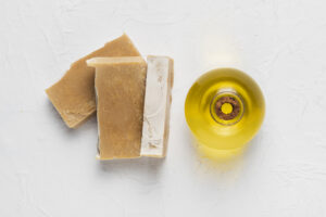 Olive oil soap bar with natural ingredients